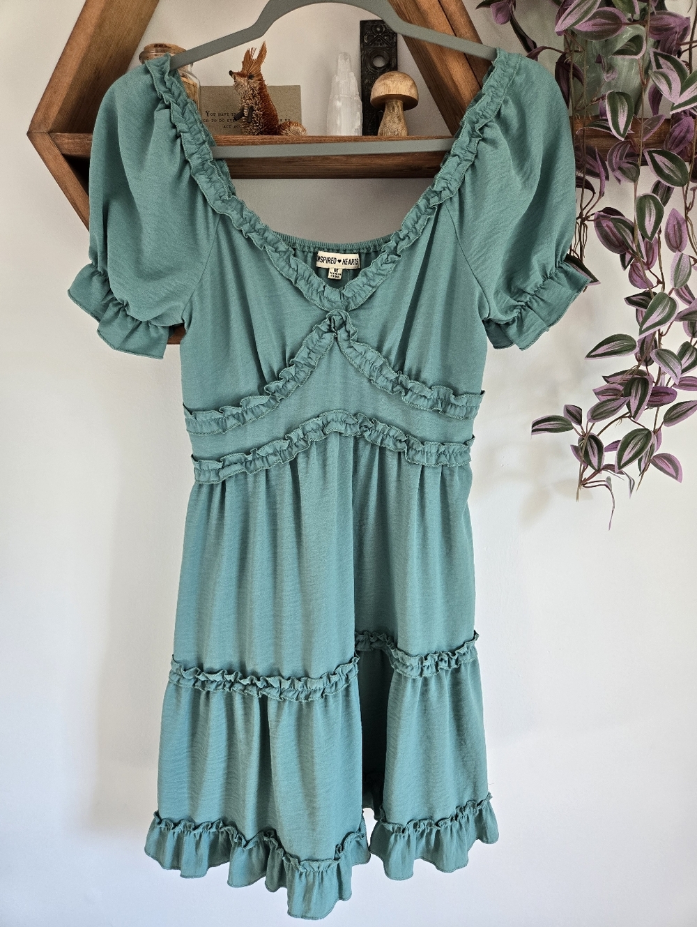 Inspired Hearts Teal Ruffle Summer Dress